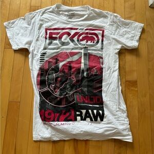 Ecko Unlimited Vintage White and Red Graphic Tee